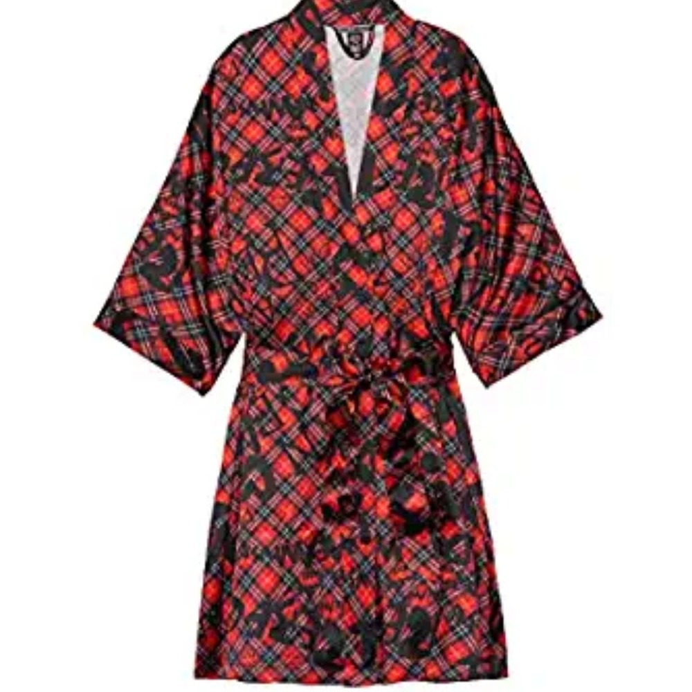 Victoria's Secret VS Logo Satin Robe NWT